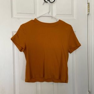 Mustard crop top from h & m